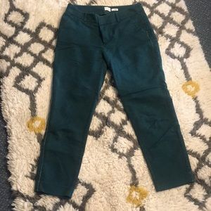 Target green cropped pants w/ velvet tuxedo stripe